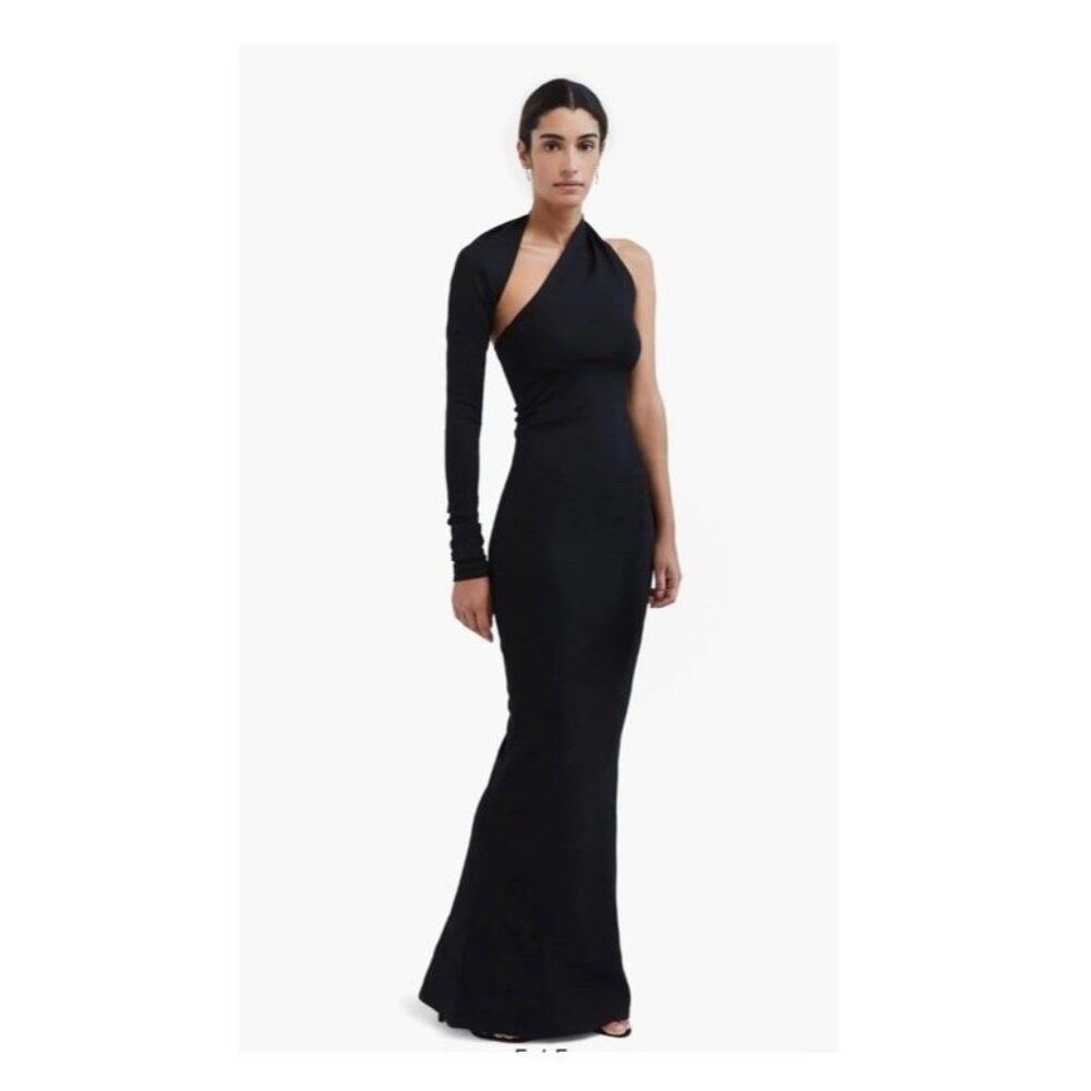 Black Asymmetrical One Shoulder Cocktail Dress
